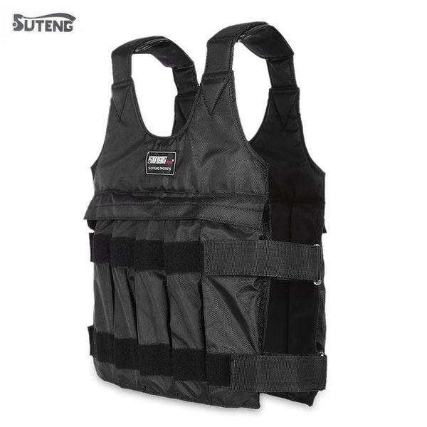 

suteng 50kg max loading weighted vest for boxing training equipment adjustable exercise black jacket swat sanda sparring 7 days delivered