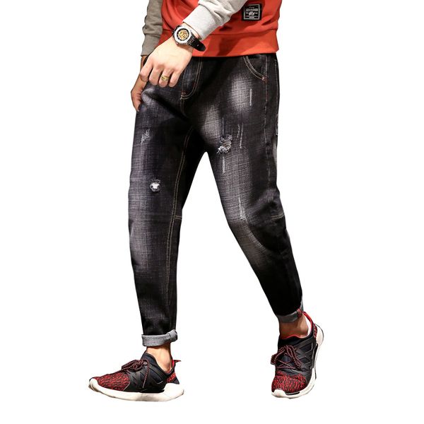 

2020 autumn winter new black stretch men jeans fashion harlan pants sweatpants trousers, Blue