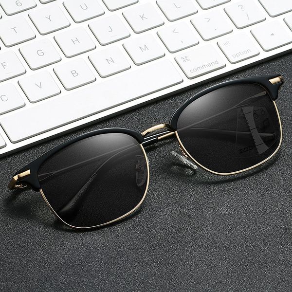 

retro round transition gray reading glasses progressive multifocal presbyopic eyewear anti blue light magnifier, White;black