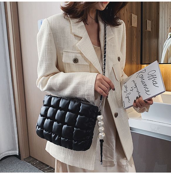 

quality women tote bag women shoulder bag space cotton pillow handbags lady crossbody down feather bale femme