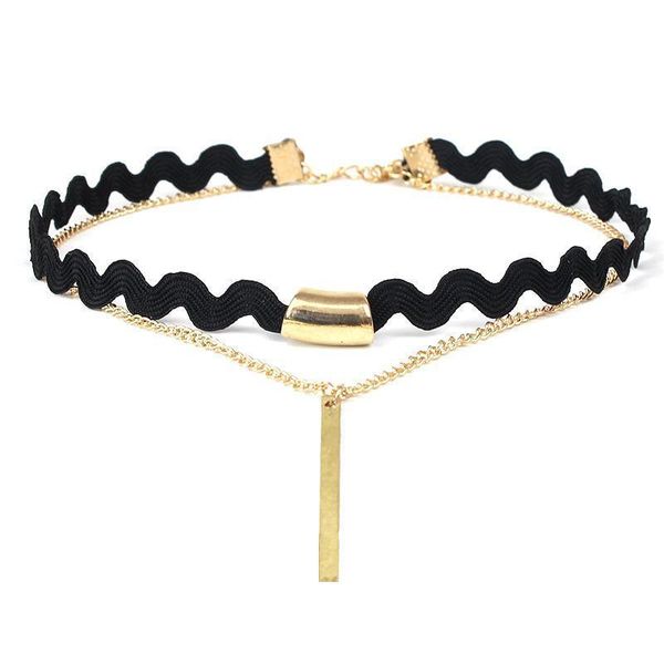 

ювелирные изделия choker кружева воротник ожерелье женщин шнурка ожерелье flocking падения мода черный многослойные luckyhat yzxch, Golden;silver