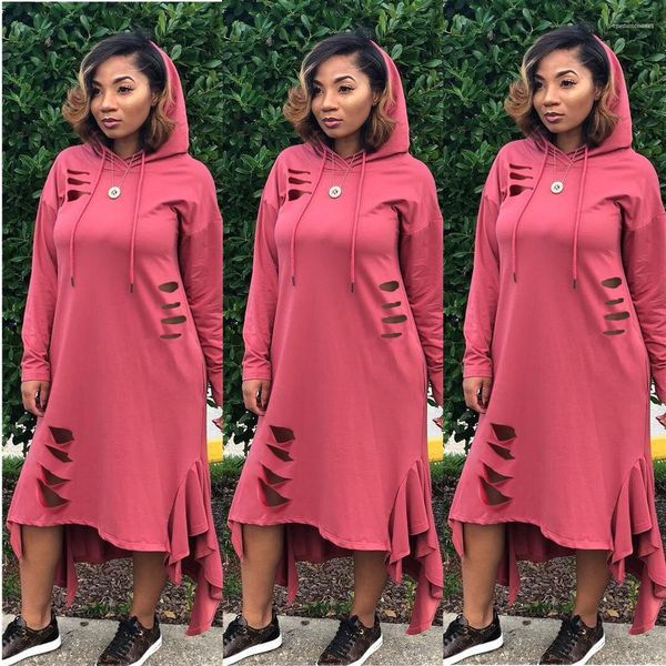 

платья с капюшоном женщины одежда щитовые женская повседневные платья мода асимметричный выдалбливают женские платья дизайнера пуловер, Black;gray