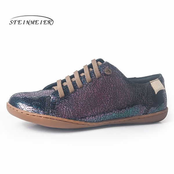

women flats shoes baleriny genuine leather summer for woman ballet leather casual group barefoot shoes sneakers, Black