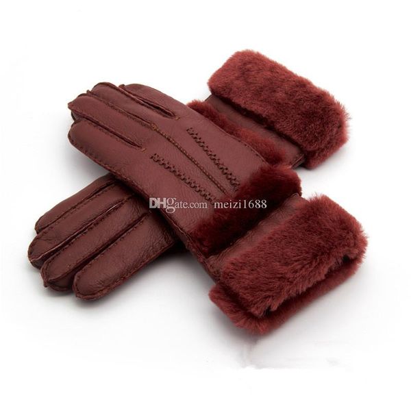 

2018 new women leather gloves women wool gloves quality assurance - lengthened, Blue;gray
