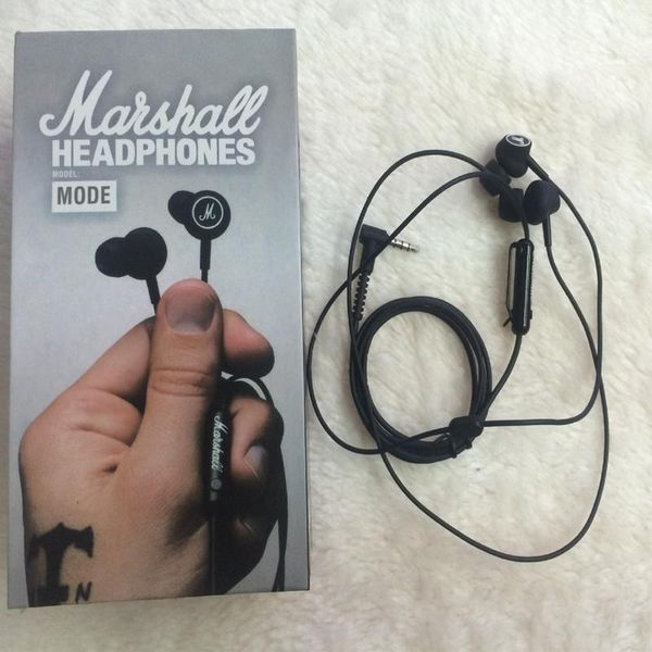 

marshall mode headphones in ear headset black earphones with mic hifi ear buds headphones universal for mobile phones selling us01