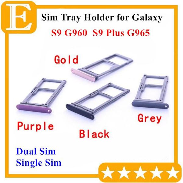 

cgjxs100 %new double single sim micro sd memory card tray holder slot replacement for samsung galaxy s9 g960 vs s9 plus g965 50pcs