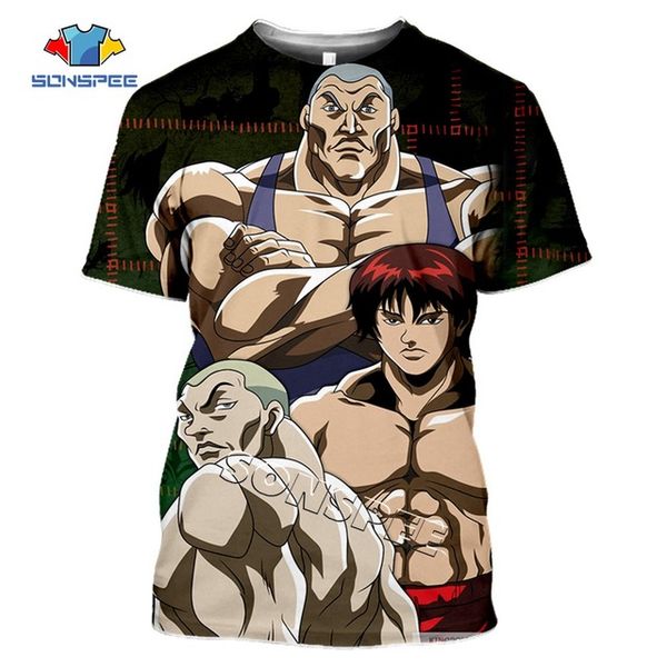 

summer comic grappler baki japan boxing men anime 3d print shirts harajuku graphic comics men clothing