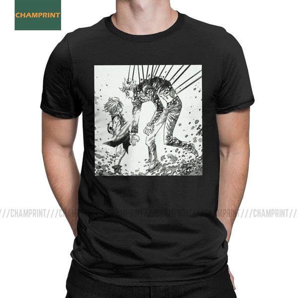 

nanatsu no taizai meliodas the seven deadly sins t-shirt for men cotton t shirts pig hawk ban elaine short sleeve tees 6xl