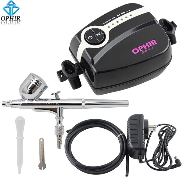 

ophir 100v-240v airbrush compressor kit for model hobby 0.3mm dual action airbrush set cake decorating airbrushing_ac094b+ac004a