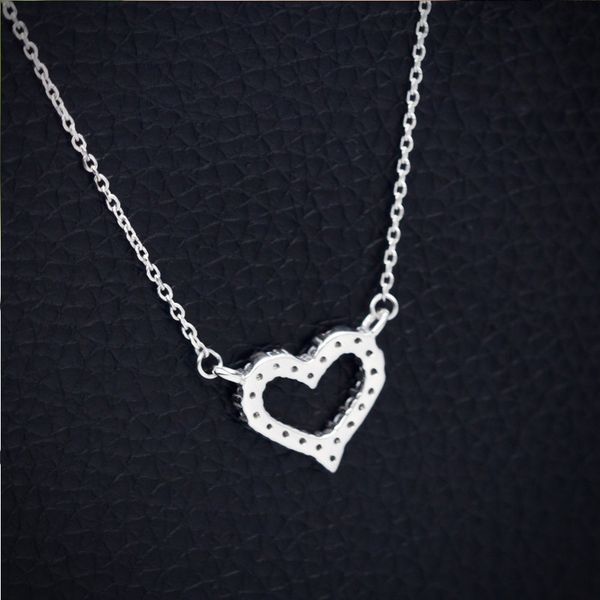 

2020ilver tiny cz love heart silver pendant necklace short collarbone necklaces sweet valentine's day gift china jwellery