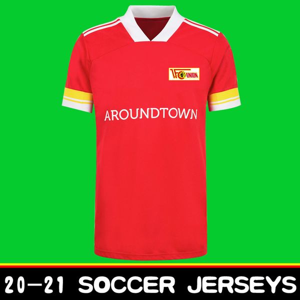 

thailand quality fc union berlin home soccer jersey 2020 2021 home maillot de foot 20 21 fc union berlin football shirts men's t-shirts, White;black