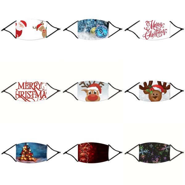 

3 pcs children face christmas masks foldable s girls boys earloop mouth christmas mask popular used home outdoor 6hl h1#31733, Black