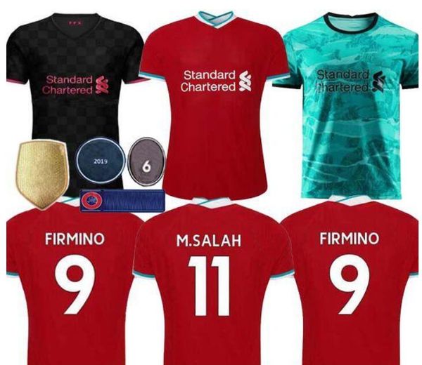 

thailand kop 20 21 champions 2020 2021 lvp soccer jersey mohamed salah firmino football shirt virgil mane kits maillots, Black;yellow