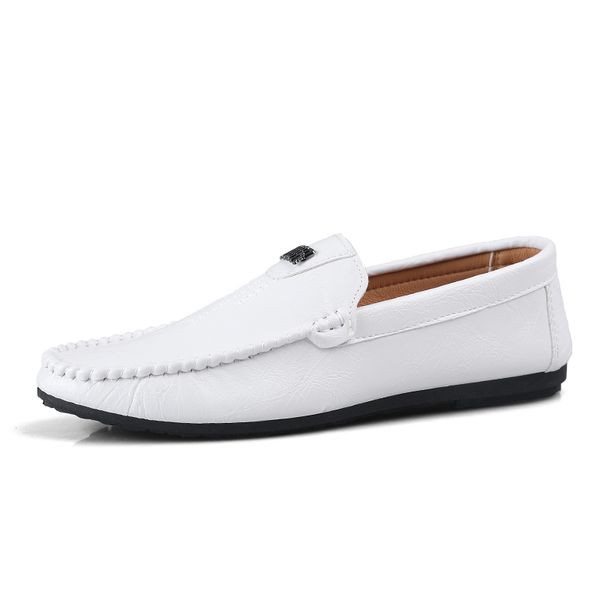 

mooregood мужская повседневная обувь дышащая кожа ленивый офис обувь мужская вождения удобной нескользящей моды случайные, Black