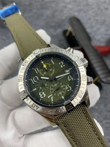 

new arrivals male watch quartz satch stainless steel watches green dial man watch chronograph wristwatch 265, Slivery;brown