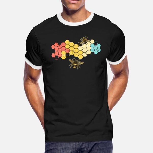 

retro honeycomb beekeeper design for bee lover t shirt men printed cotton size s-3xl letters fitness comfortable summer letters shirt