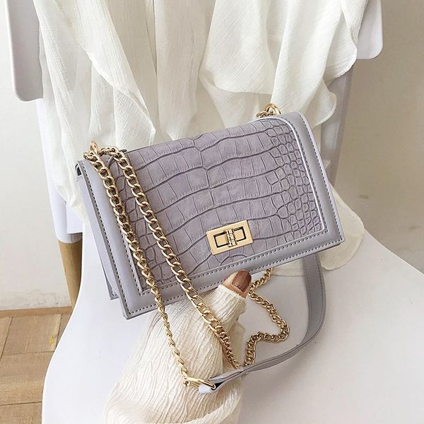 

small crocodile pattern pu leather flap bags for women 2020 fashion simple shoulder crossbody handbags chain cross body bag