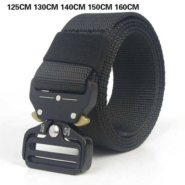 

125-160cmmen belt outdoor eye snake buckle new equipment combat tactical belt nylon quick drying climbing mountain, Black;brown