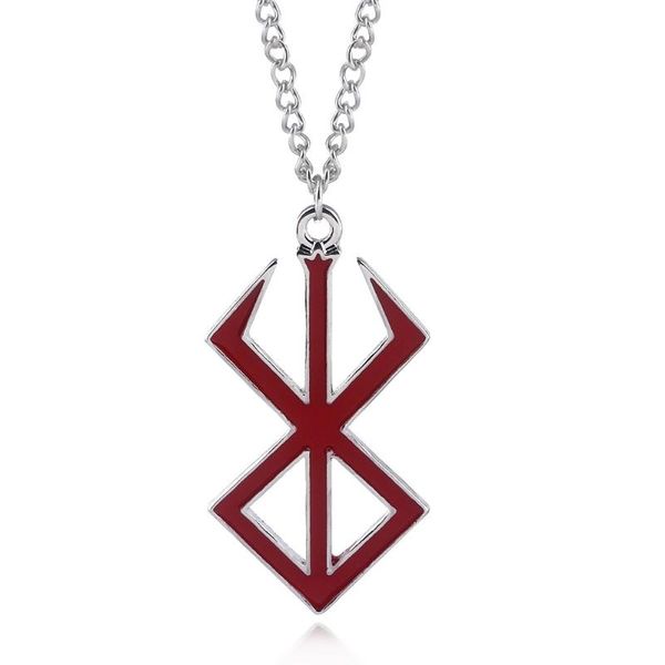 

zxmj berserk necklace pendant red color guts sword logo keyring charm metal enamel jewelry gift for man women, Silver