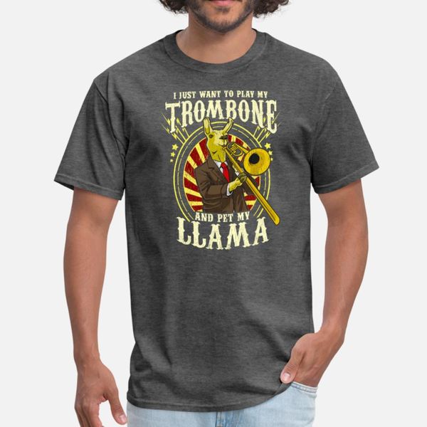 

trombone player music llama t shirt men customized tee shirt s-xxxl standard crazy breathable spring autumn outfit shirt