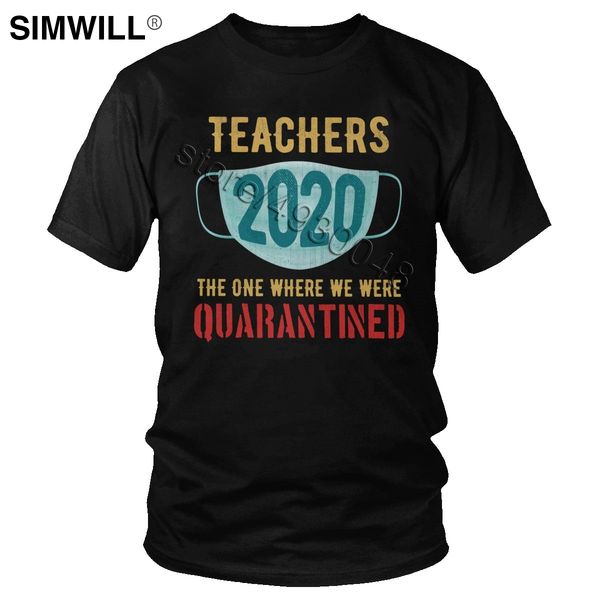 

vintage teachers 2020 the one where we were quarantined t shirt short sleeved cotton tee keep healthy with masks t-shirt gift