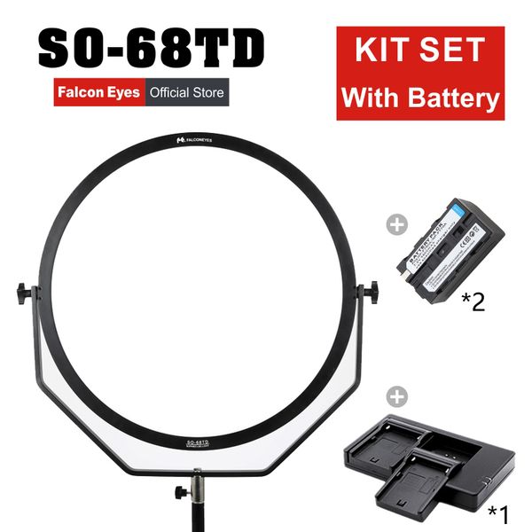 

flash heads falcon eyes 68w led video soft light 3000-5600k bi-color continuous lighting for movie/live interview pographic lamp so-68td