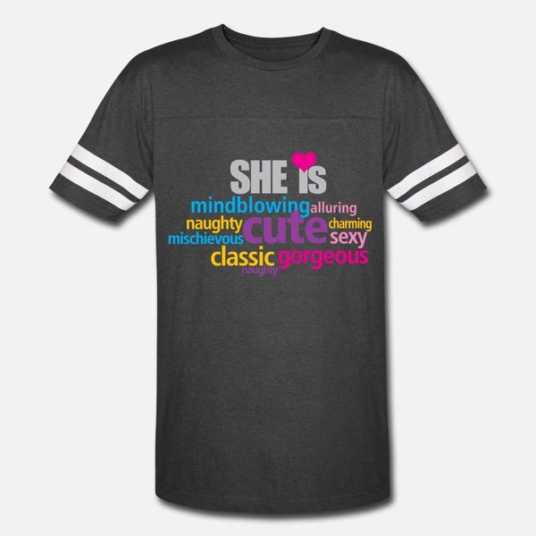 

she is t shirt men designing cotton size s-3xl clothing crazy funny summer style slim shirt