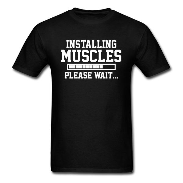 

installing muscles men 2018 shirt o neck full cotton t-shirts classic short sleeve t shirt tittle quotes text letter