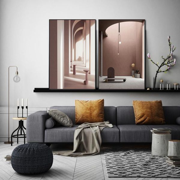 

home decor modern realist generation pgraphy archway stair view red rock canvas painting no frame living room porch door