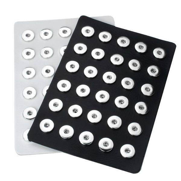 

new snap button display board fit 30pcs & 24pcs & 60pcs 18mm snap buttons jewelry black genuine leather display holder, Red;blue