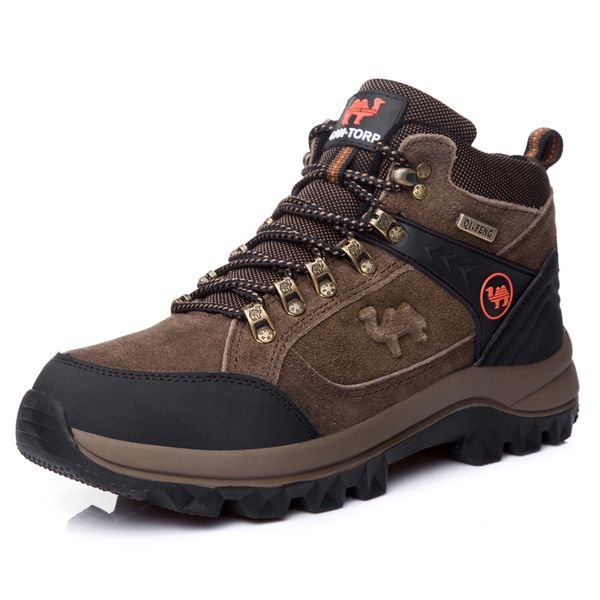 

genuine leather outdoor sports ankle fashion calfskin suede trekking shoes men rock mountain climbing footwear hiking boots