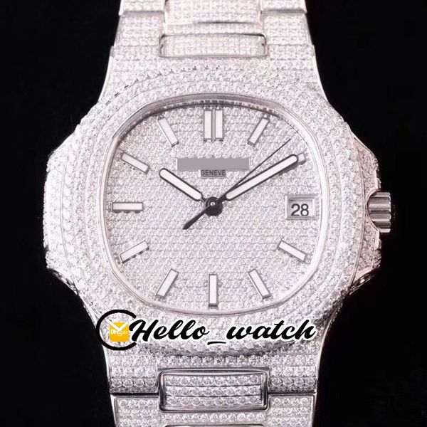 

dmf new date 40mm 5719/10g-010 gypsophila dial cal.324 s c automatic mens watch steel all diamond bracelet sport watches pphw hello_watch, Slivery;brown