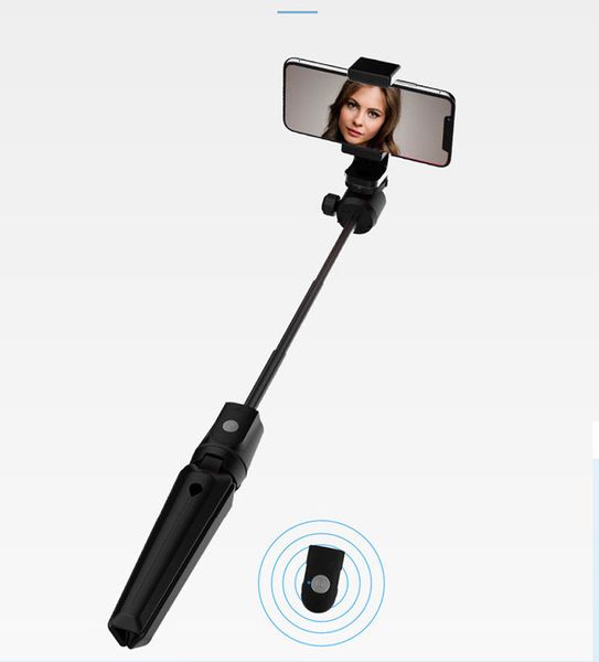 Suporte K20 Bluetooth selfie vara tripé com controle remoto ABS + liga de alumínio até 1m 3FT para o Android para iOS móveis 100pcs Telefone / lot