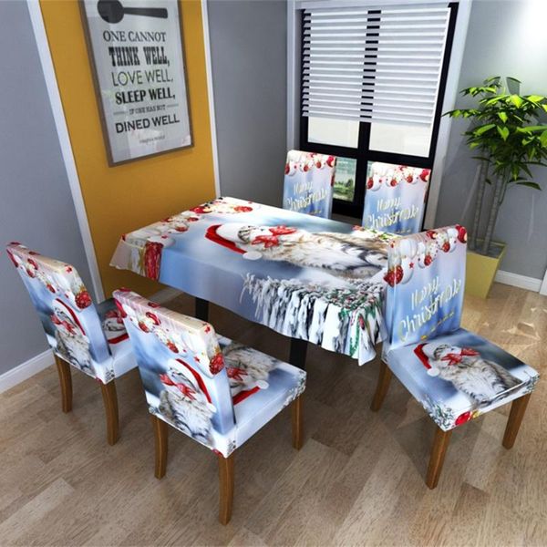 

santa claus print tablecloth christmas tablecloth/chair cover digital printing christmas table decoration mantel mesa