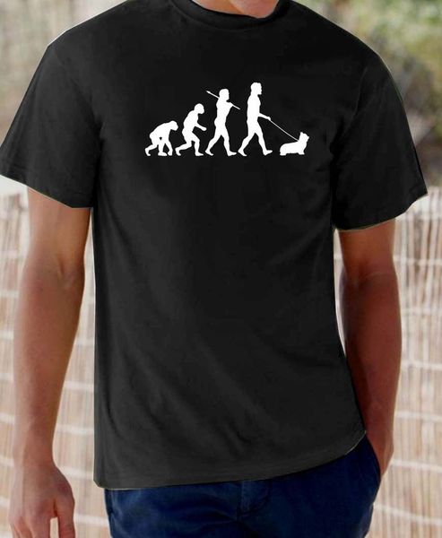 

brand clothing 2019 male harajuku fitness brand clothing evolution of man, yorkshire terrier dog funny t shirt