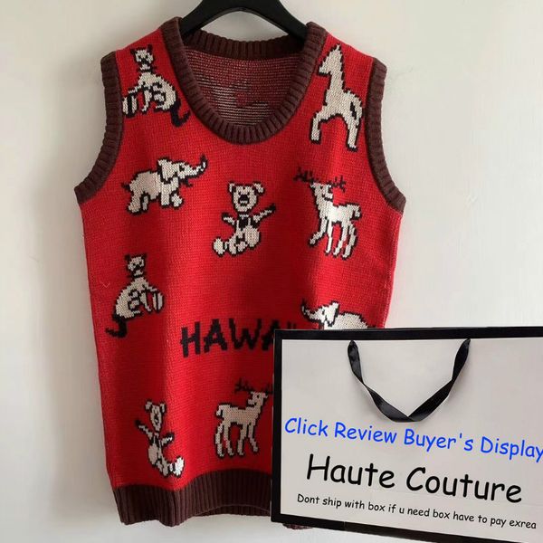 

gxxxi italy hwaii mens sweaters 20fw trendy knit vest boys hiphopwear with animals pattern womens fashion pullovers 2020 for wholesale, White;black