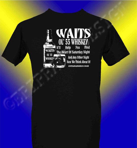 

casual printing tee tom waits inspired t-shirt waits ol' 55 whiskey homage t-shirt man t-shirt