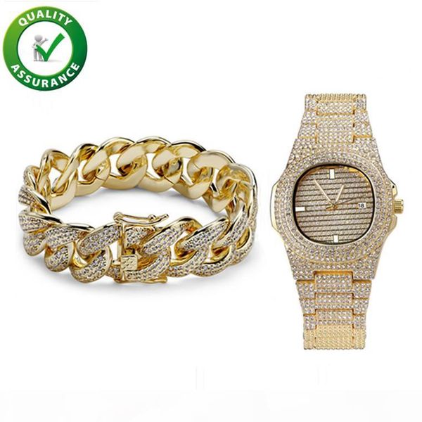 

luxury mens watches men bracelet for love designer watches hip hop jewelry iced out chains hiphop cuban link bangle bling diamond charms rap, Silver