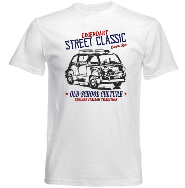 

vintage american car fiat 600 t-shirt white tee shirt men's size s-3xl