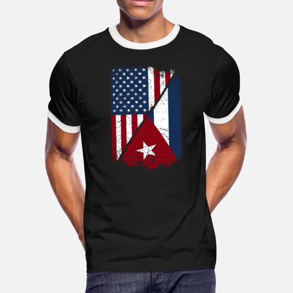 

usa cuban flag t shirt men knitted short sleeve euro size s-3xl unique graphic casual summer style letters shirt