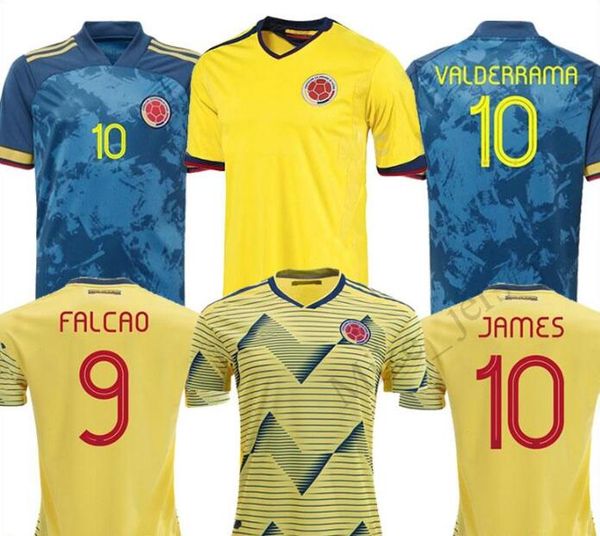 

2020 colombia away soccer jersey james copa america colombia football shirt falcao camiseta de futbol maillot, Black;yellow