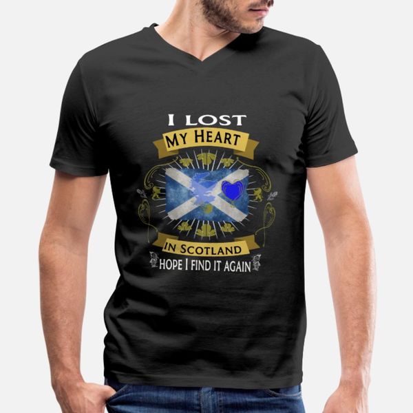 

scotland flag heart i lost my heart in scotland t shirt men character cotton s-3xl letter fitness casual summer style slim shirt