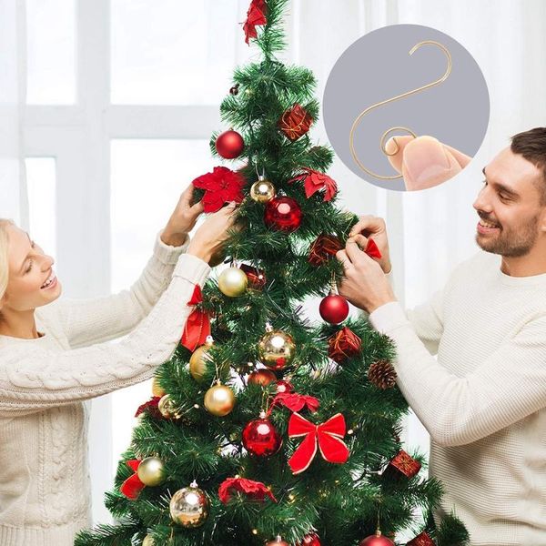 

20 pcs/lot christmas tree decoration hook s-shaped hangers christmas ornament hook for party birthday christmas tree decorations