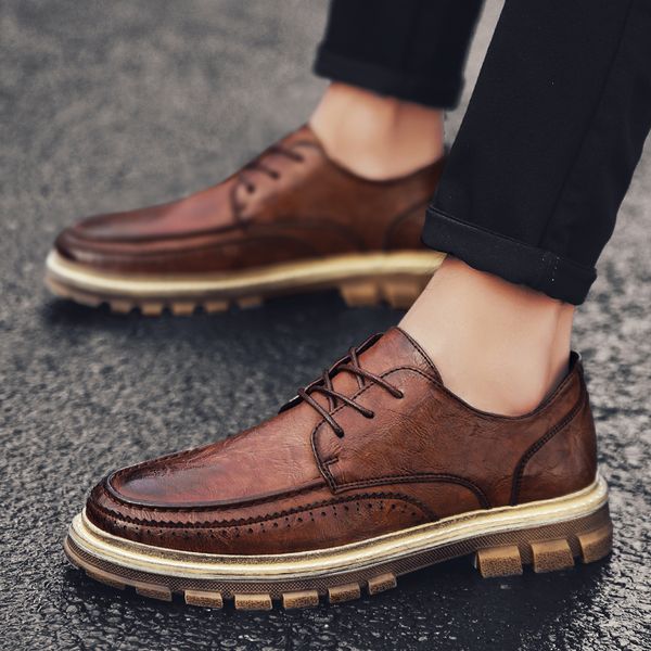 

men leather loafers shoes lace up male breathable fashion comfortable outdoor casual shoes soft leather boat zapatos, Black