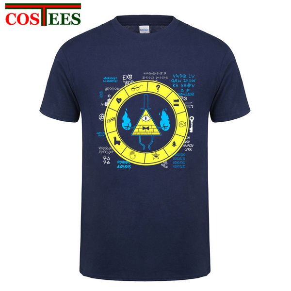 

natural cotton hip hop tshirt gravity falls bill cipher zodiac t shirt men autumn camisa mens harajuku original shirt