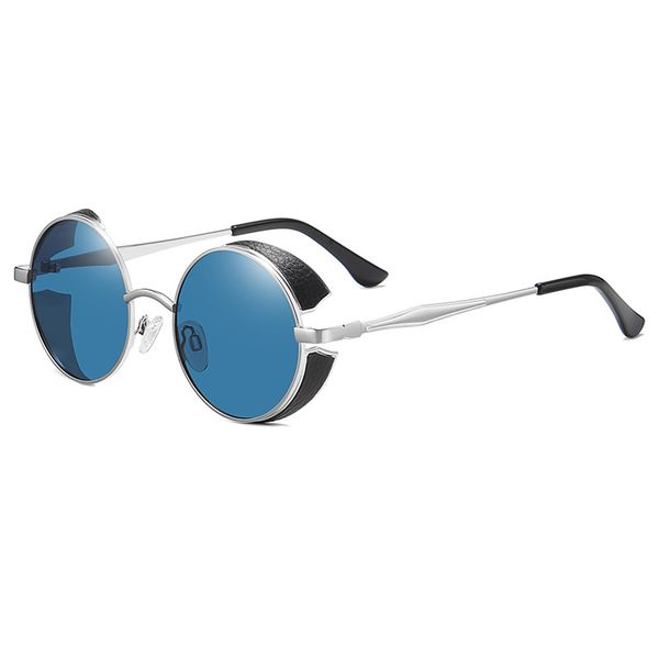 

2020 new classic steampunk sunglasses vintage polarized men women brand designer round metal frame sun glasses uv400 3362, White;black