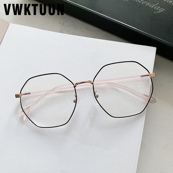 

vwktuun glasses frame irregular tr90 eye glasses frames for women men eyewear myopia frame students geometric blue light, Black