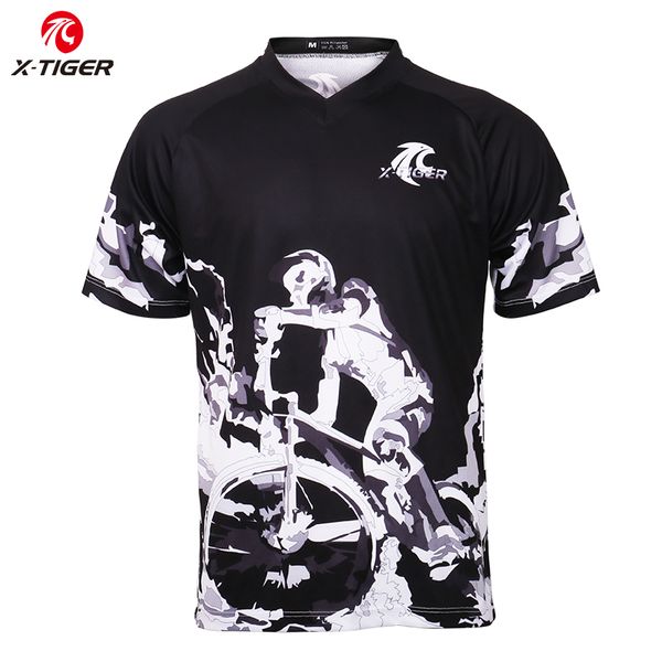 

x-tiger pro summer short sleeve downhill jerseys mountain bike shirt motocross racing sports wear cycling jerseys bike dh shirt, Black;red