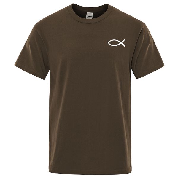 

2020 summer new t shirt mens brand tees boys male t-shirt short sleeve christian jesus fish cotton men tshirt