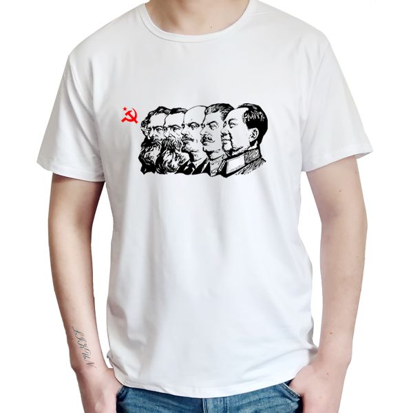 

the soviet union the great communist lenin ,marx ,engels men's short sleeve t-shirt ussr cccp communism casual tees summer